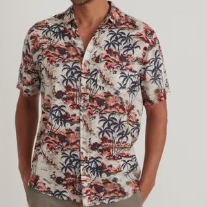 Marine Layer Multicolor Tropical Print Casual Button Down Shirt